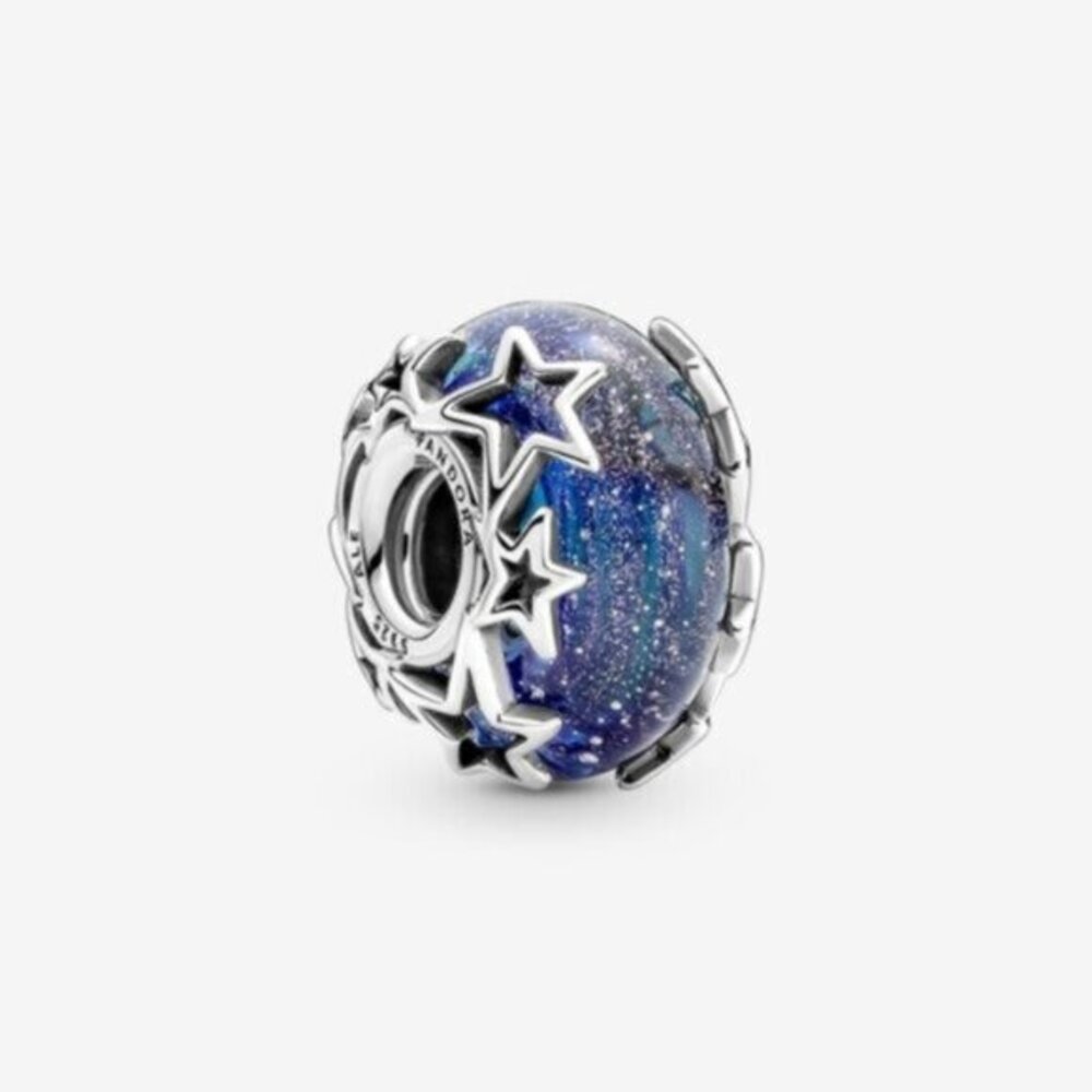 Pandora dark blue night sky star and moon charm